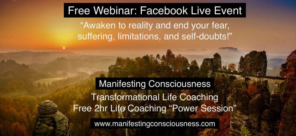 Free webinar on Awakening. Transformational Life Coaching with Manifesting Consciousness
Enlightenment