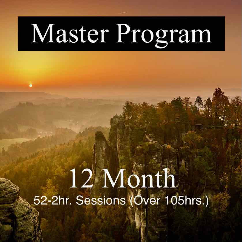 12 Month Master Program: 52-2hr Sessions, over 105hrs. Transformational Life Coaching with Manifesting Consciousness